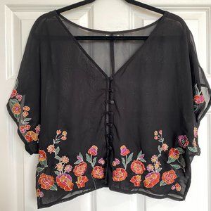 Sheer Embroidered Top